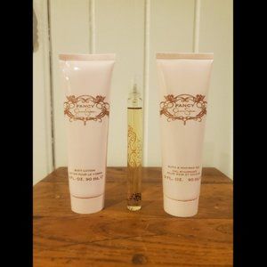 Fancy By Jessica Simpson Eau de Parfum Travel Spray 10mL, Lotion, and Shower Gel
